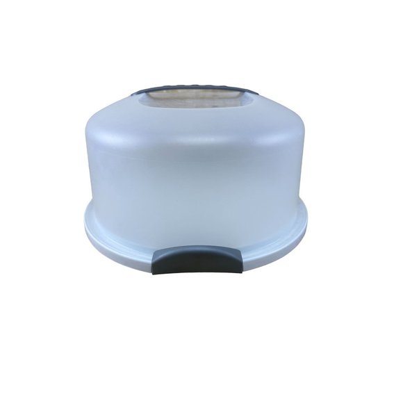 Sterilite Cake Server Cupcake Round Carrier w/ Lid Cover And Handle, Clear White - Picture 2 of 11